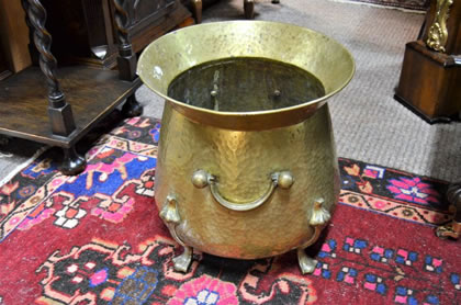 Arts & crafts brass jardiniere