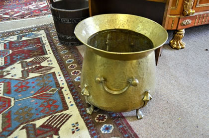 Arts & crafts brass jardiniere