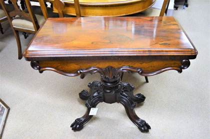 Victorian rosewood card table