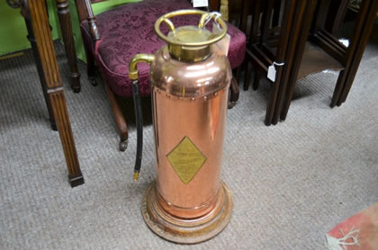 Copper and brass old fire extinguisher
