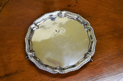 18th century silver salver 
