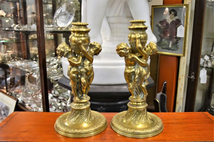 Pair of brass candlesticks