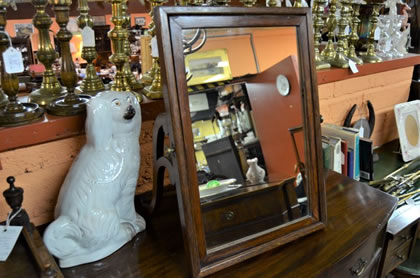 Oak framed dressing mirror