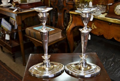 Pair silver candlesticks