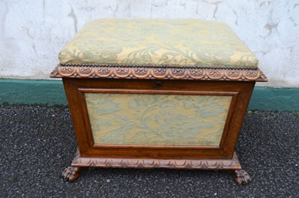 Victorian walnut ottoman