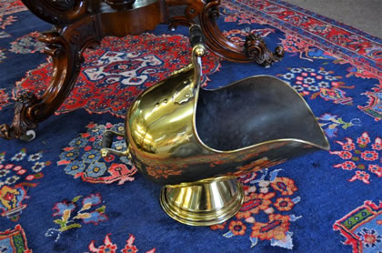 Victorian brass coal bucket