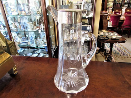 Silver mounted claret jug