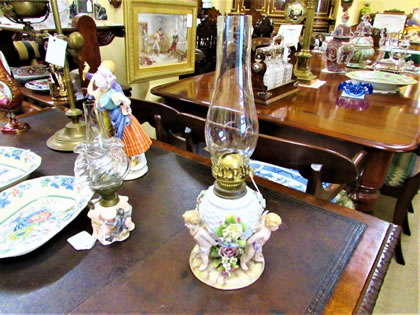 German porcelain lamp