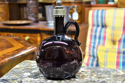 Victorian amethyst glass decanter