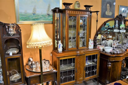 Art nouveau mahogany display cabinet