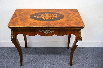Victorian walnut card table 
