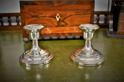 Pair of silver candlesticks