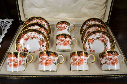  Royal crown derby cased coffee set