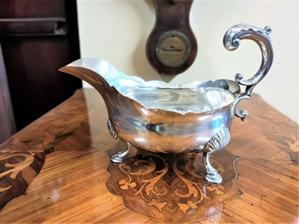 Irish silver sauce boat