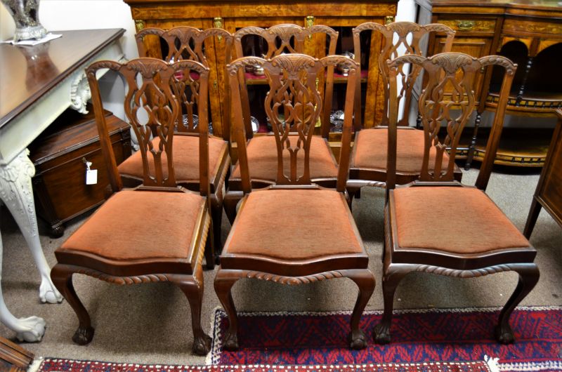 Set of six mahogany chairs