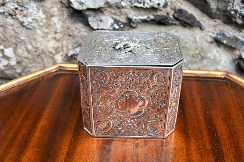 Georgian silver tea caddy