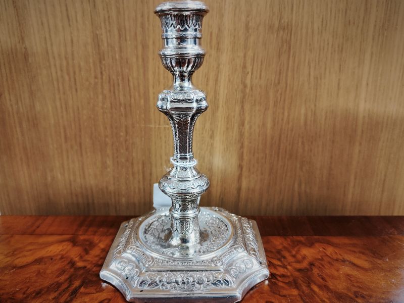18th century irish silver taper candlestick