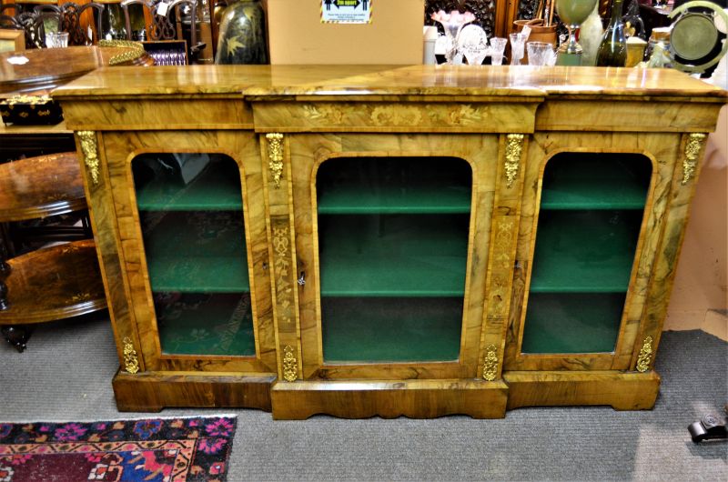 Victorian burr walnut credenza 