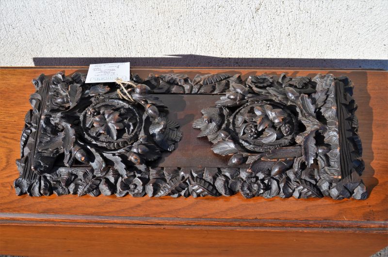 19th century black forest carved book slide