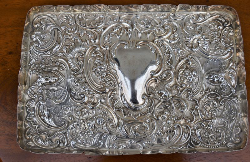 Silver dressing table tray