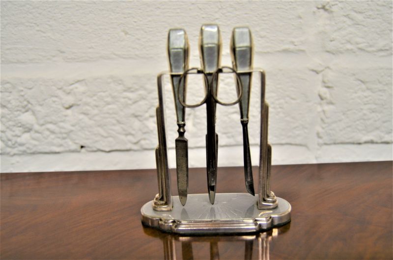 Silver & enamel manicure set
