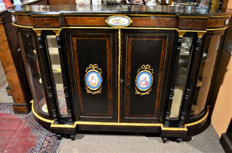 Victorian ebony & gilt credenza