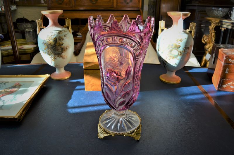 Cut glass vase