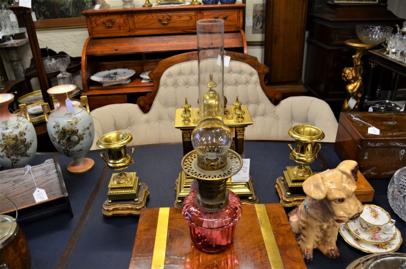 Victorian bracket oil lamp