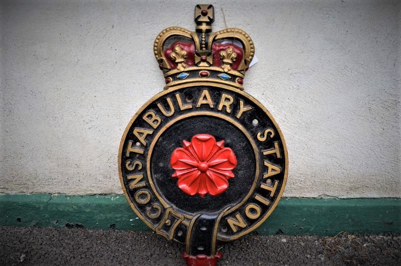 Old cast iron police plaque 