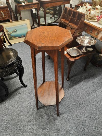 1930s oak plant stand