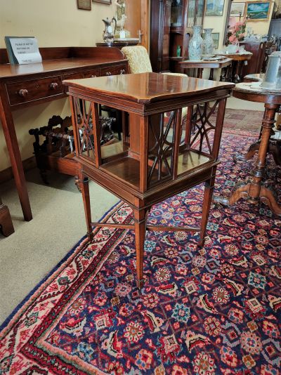 Mahogany revolving bookcase