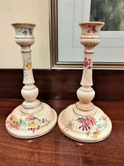 Pair of royal worcester candlesticks