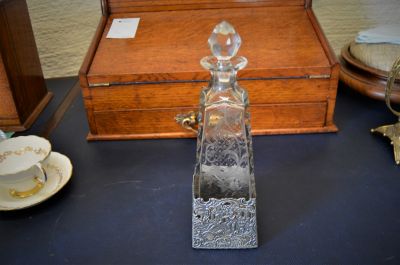 Sterling silver mounted decanter