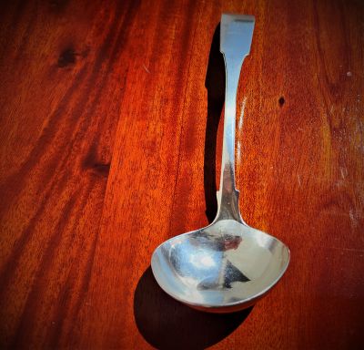 Georgian irish silver ladle