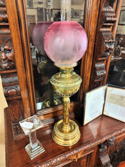 Victorian oil lamp & shade