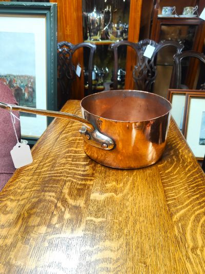 Large antique copper pan