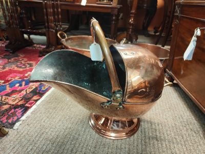 Victorian copper coal scuttle
