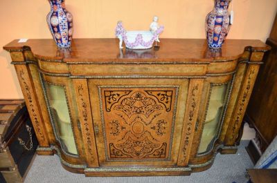 Victorian burr walnut credenza 