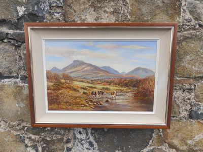 Framed oil on canvas by victor cirefice