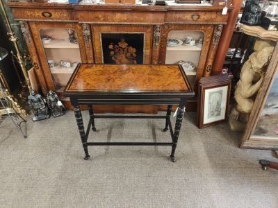 Victorian burr-walnut card table