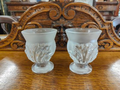 pair of french lalique vases