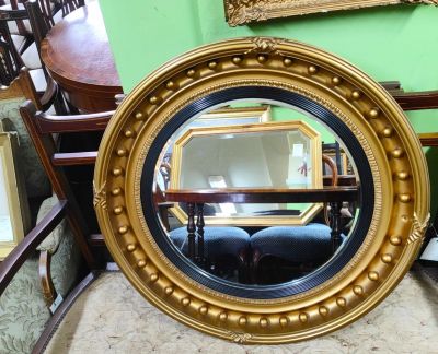 Gilt circular mirror