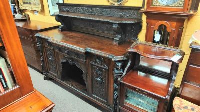 Victorian carved oak sideboard