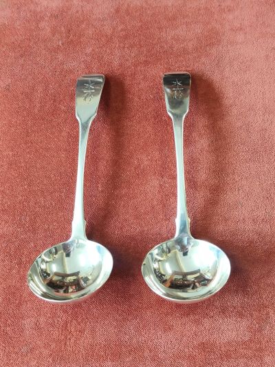 Pair of irish silver ladles