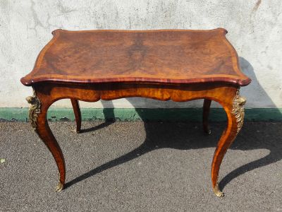 Victorian burr walnut card table