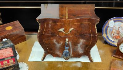 French style walnut chest / decanter box