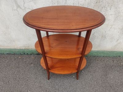 Mahogany three tier table