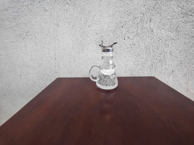 Silver whiskey noggin & label