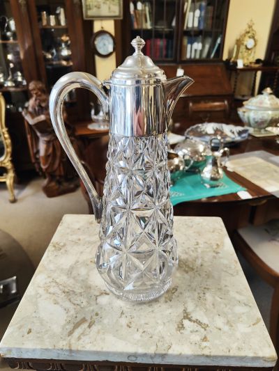 Silver top claret jug