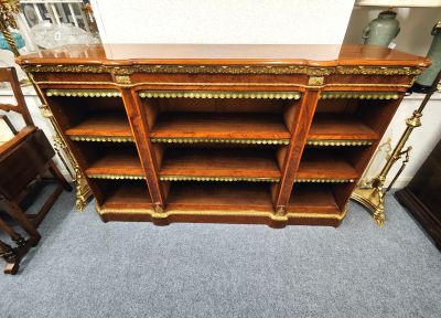 Victorian burr walnut bookcase